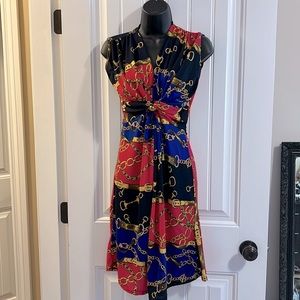 equestrian print buckles chains and bits dress 😍